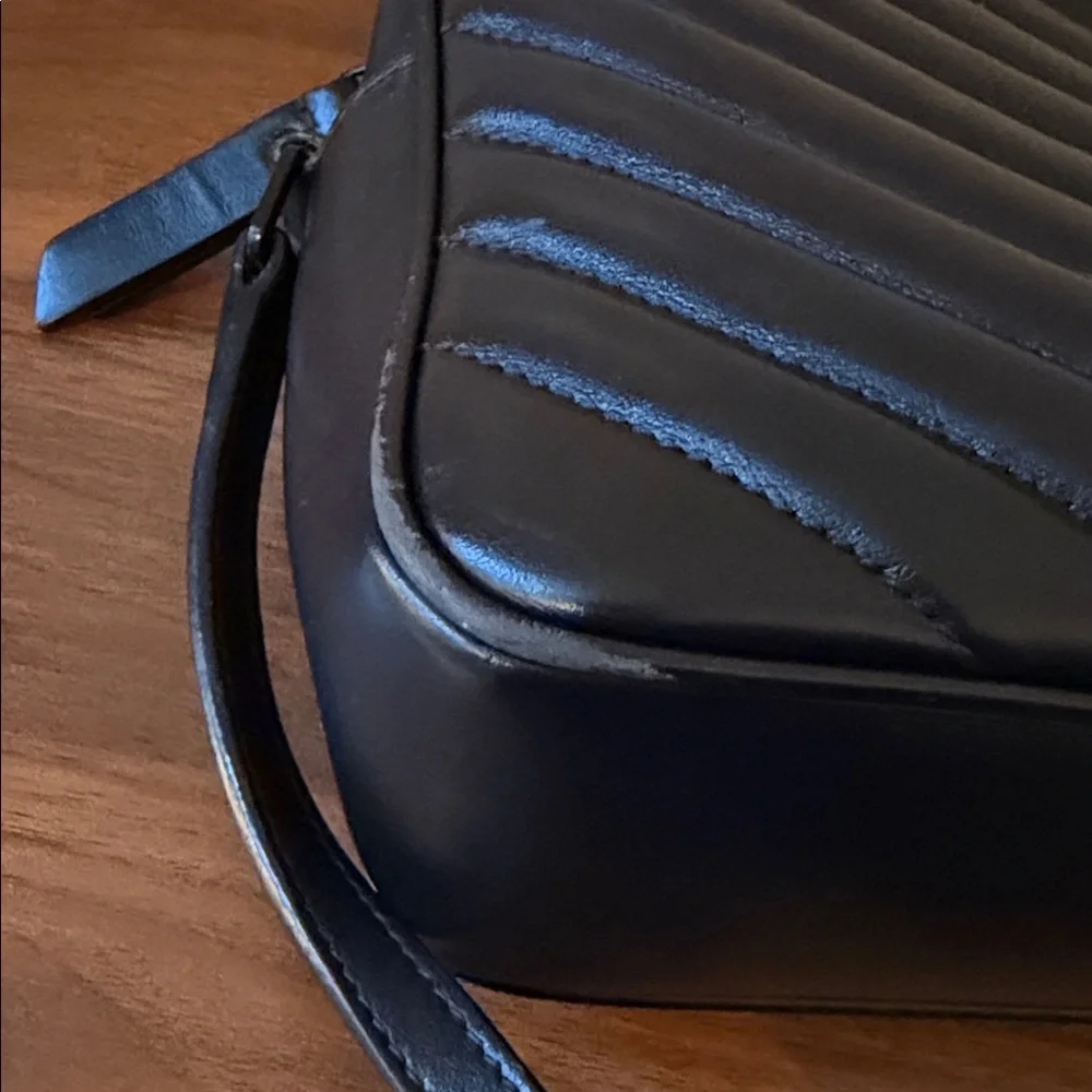 Saint Laurent Black Chevron-Quilt Leather Crossbody Bag - Picture 4 of 7